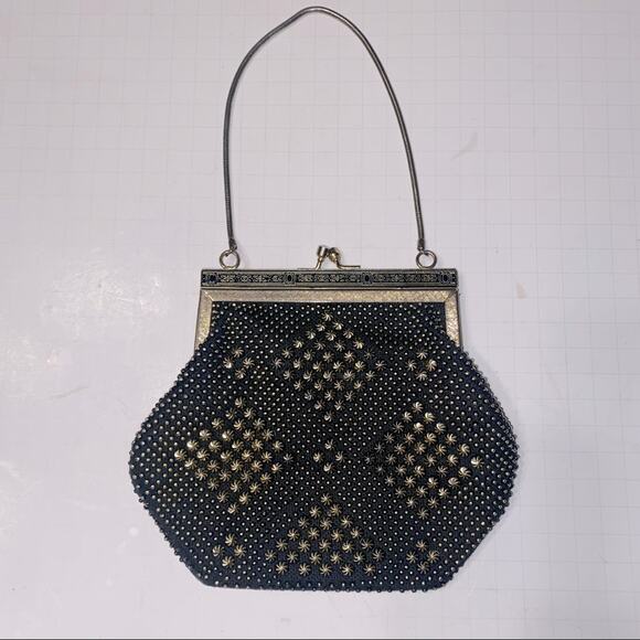 Handbags - VNTG gold metal detail handbag